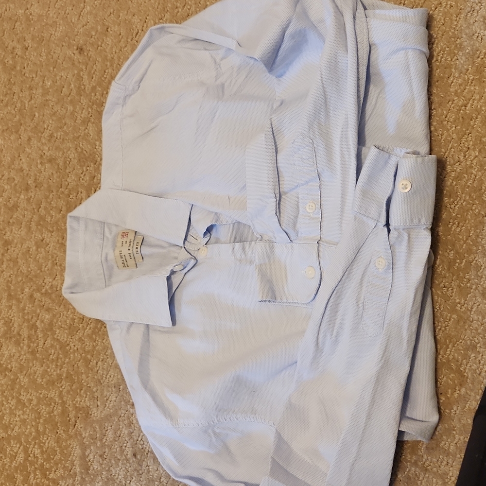 ZARA BOYS BLUE DRESS SHIRT 11 12 152 slim fit
